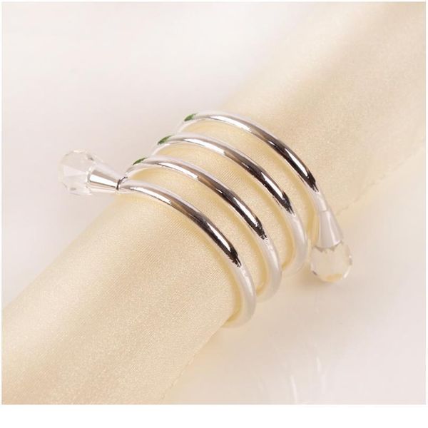 

50pcs/lot gold silver color crystal napkin rings for wedding party banquet home decoration napkin buckles serviett qylufz