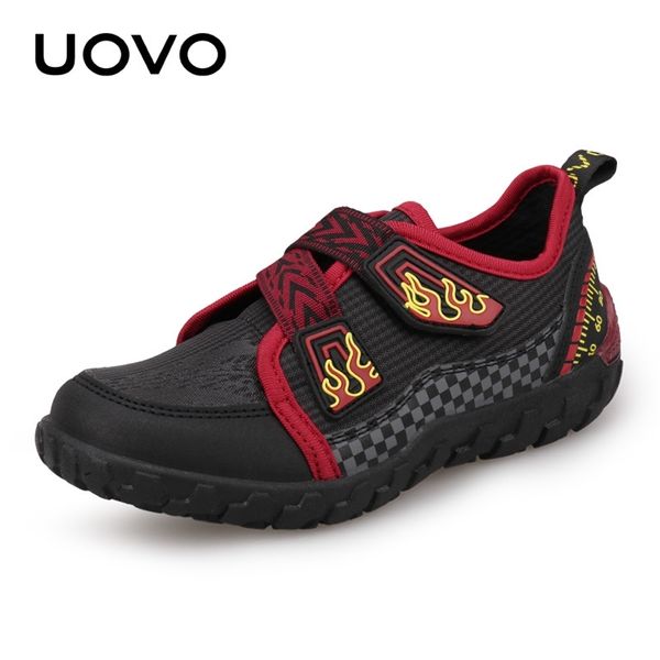 

new boys and girls sport shoes uovo children shoes breathable kids shoes durable rubber flat casual sneakers eur #25-30 201113, Black;grey