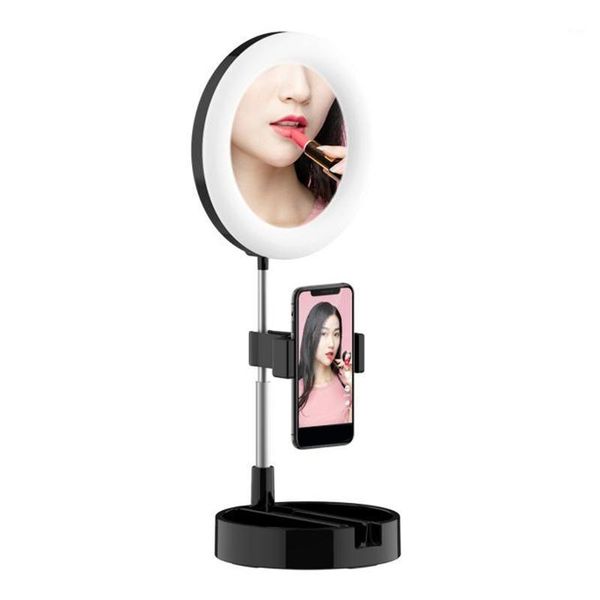 

flash heads g3 folding ring-shaped fill light cellphone live support stand led makeup ring mirror for youtube1