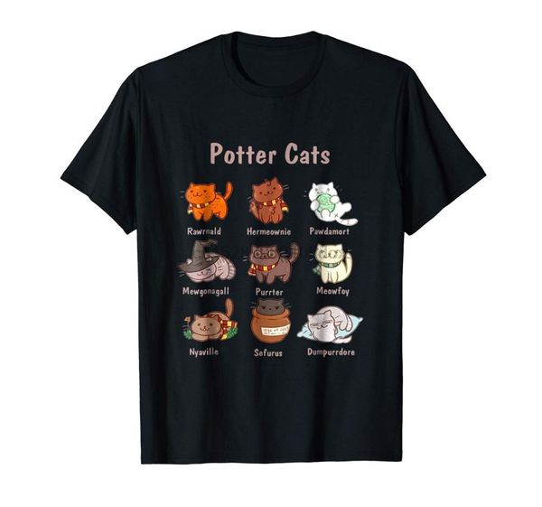 

summer 2020 short sleeve plus size potter cats t-shirt funny gifts for lovers tshirt sport hooded sweatshirt hoodie
