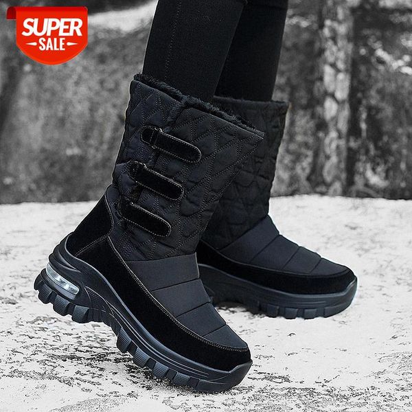 

winter snow boots female women shoes casual high heels platform ladies warm shoes 2020 new women's boots botas de mujer #dz4u, Black