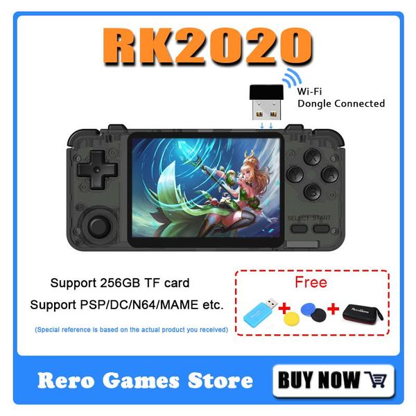 

rk2020 retro portable video hand-held game console 64-bit open source system support 64gb tf card rk2020 built-in 15000 games