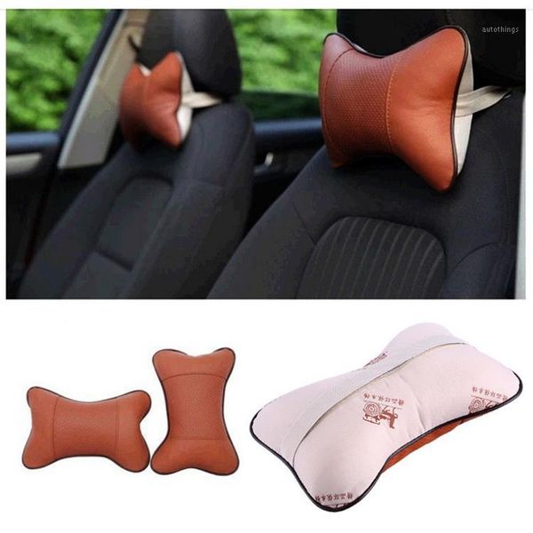 

4 colors leather hole-digging headrest pillow car headrest supplies neck auto safety pillow car seat covers1