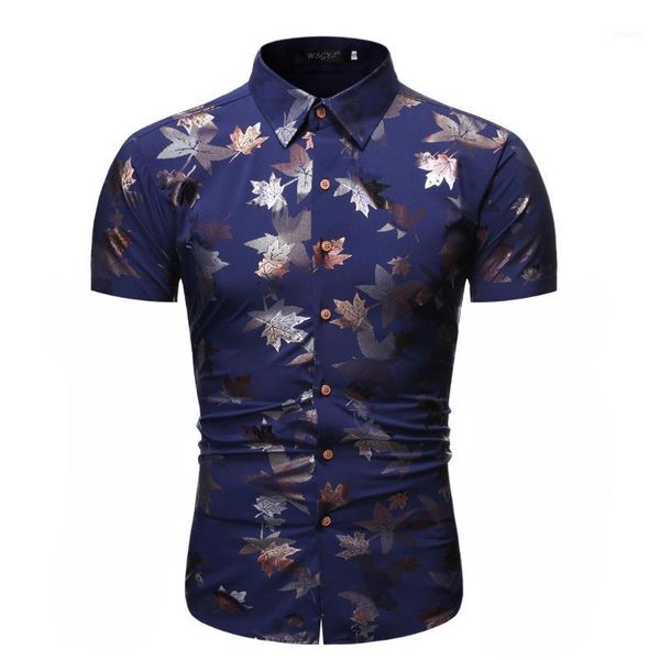 

2020 men summer shirt casual clothing short sleeve print button down hawaiian shirt male printed plus size #4.11, White;black