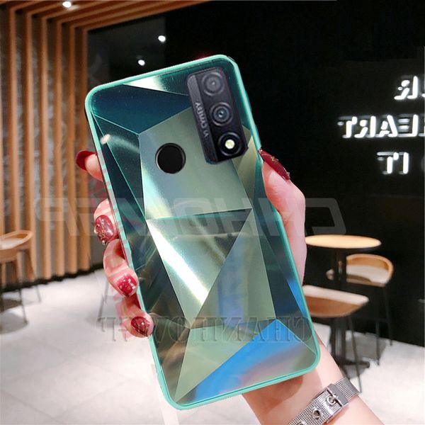 

3d алмазный зеркало мягкий чехол plus 2019 psmart z телефон обложка funda для huawei p смарт 2020 назад shell коке