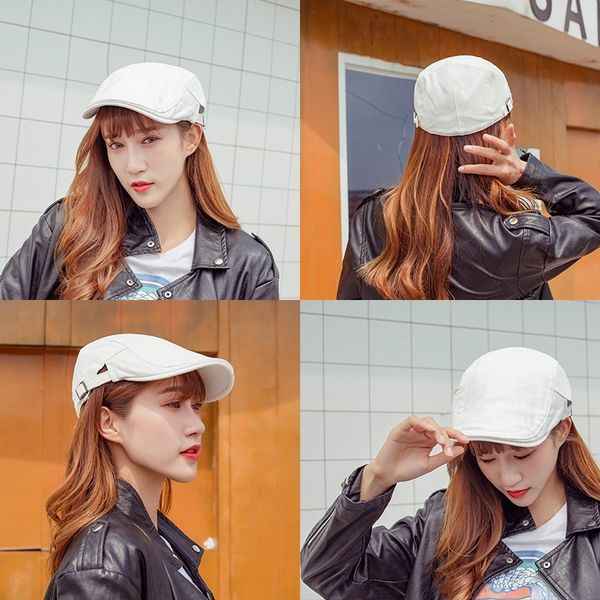 

vgsq beret winter female street cap hat women039;s girl039;s warm painter color french boinas de mujer solid hat lady vintage, Blue;gray