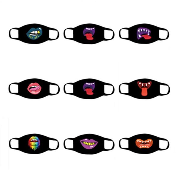 

halloween fanny lips fashion face mask 3d printing reusable breathable face cover masks washable anti dust haze facemask ly1023