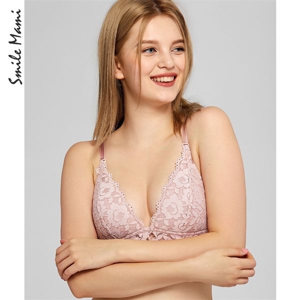 

momanda women's wire lightly lined maternity nursing lace bra bralette y200415, Red;black