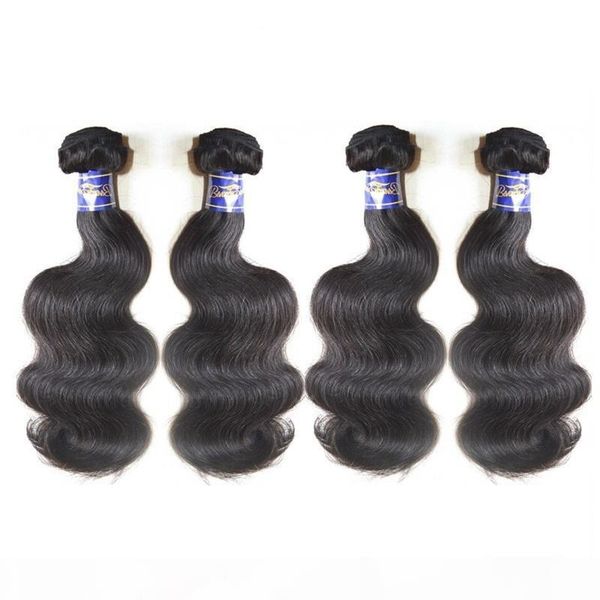 

raw virgin hair peruvian body wave unprocessed hair bundles 3 piece 300g lot human hair extensions weave natural color from one donor, Black
