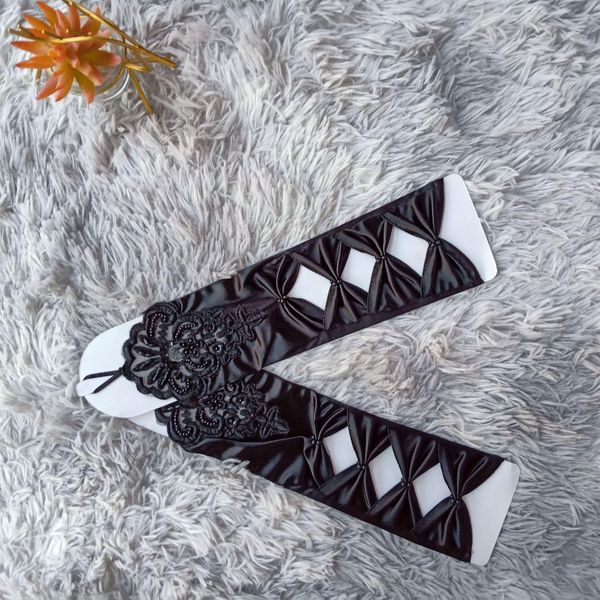 

black red white ivory wedding gloves fingerless bridal gloves party dress satin gloves guantes de novia wedding accessories h qylupt