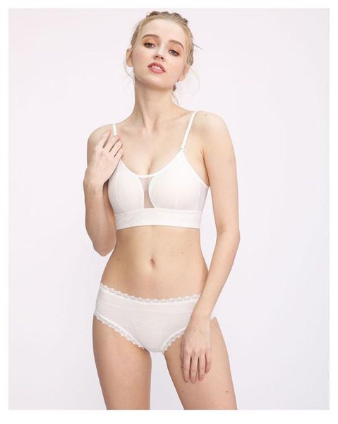 

gym clothing thin seamless smooth surface with insert bra large open back without steel ring invisible dress underwear crop bandeau1, White;black