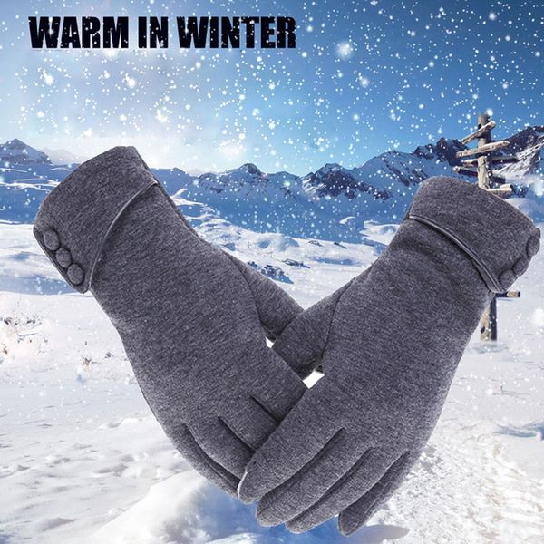 

non-down fleece touch screen fashion full finger hand ski wind protect hands winter warm gloves, Blue;gray