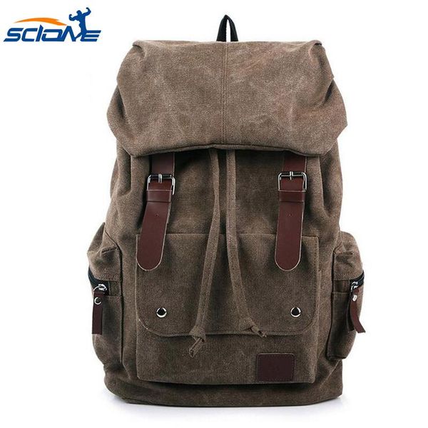 

outdoor bags sports fanny pack canvas travel backpack for men vintage rucksack camping hiking mountaineering sac de sport bag cocuk cant