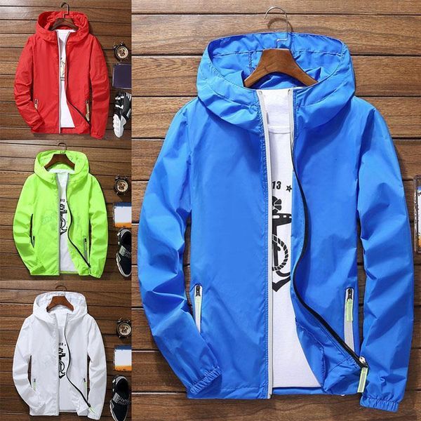 

men women thin reflective hooded jacket ultra-light waterproof outwear windbreaker coat sport zipper sunscreen plus big size 6xl, Black;brown