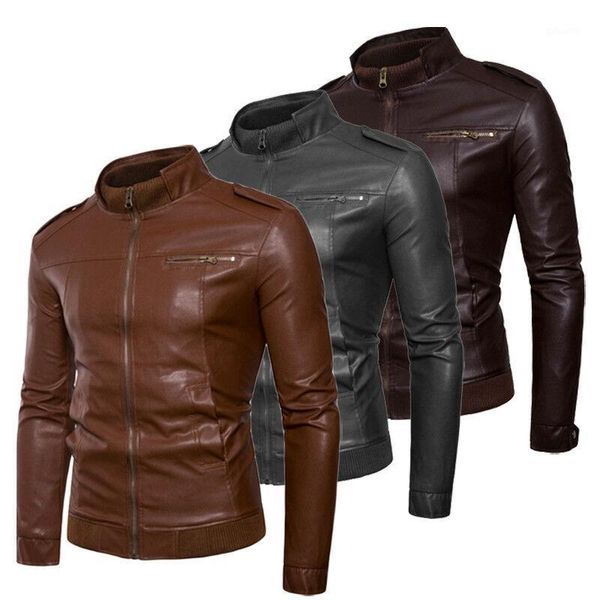 

men's pu jacket leather coats winter mens slim fit faux leather motorcycle biker jackets male coats clothing1, Black;brown