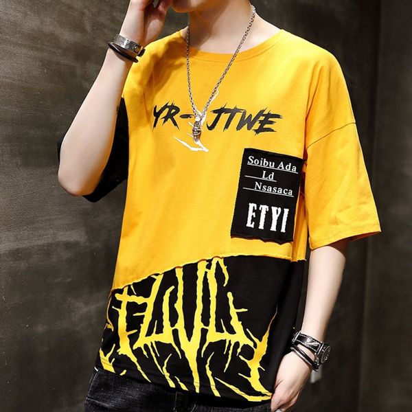 

0ffgu 2020 new special men's crew trend youth short sleeve t-shirt t-shirt loose neck casual pziw0, Blue