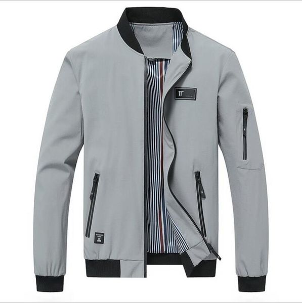 

jtfan 2021 new brand windbreaker jacket men's autumn spring black thin jackets man turn-down collar casual jacket, Black;brown