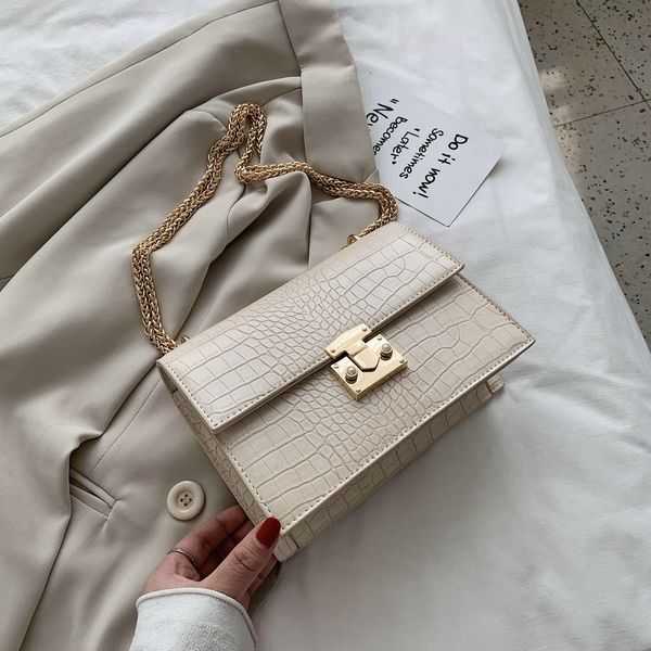 

fashion crocodile pattern pu leather flap for women chain shoulder crossbody handbags lady travel small cross body bag c1223
