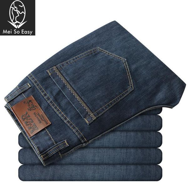 

elastic high waist new arrival summer men winter jeans male tide loose straight plus size 30-40 42 44 46 48 50 52, Blue