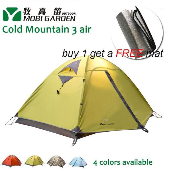 

mobi gardon cold mountain 3air 3 people 3-season double layer aluminum pole tent professional outdoor camping tent1