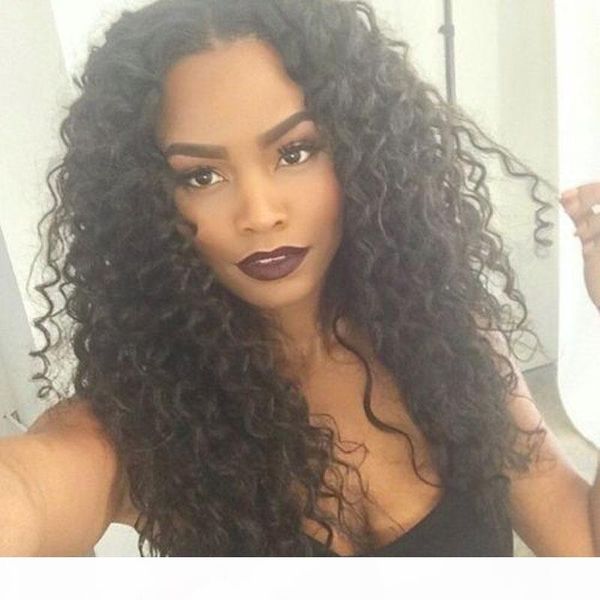 

silk base malaysian human hair deep curly silk lace front wigs curly glueless full lace wigs with baby hair around, Black;brown