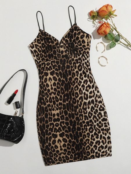 

plus leopard print bodycon dress k3s0#, Black