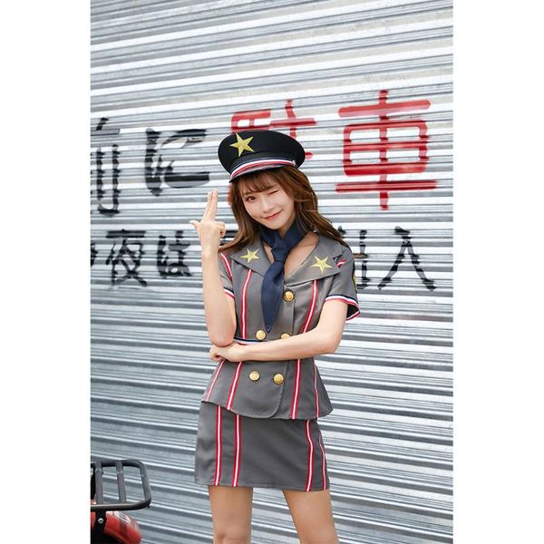 

patrolwomen costume cosplay for women drillmaster costume for anime expo lady cop carnival party suit, Silver