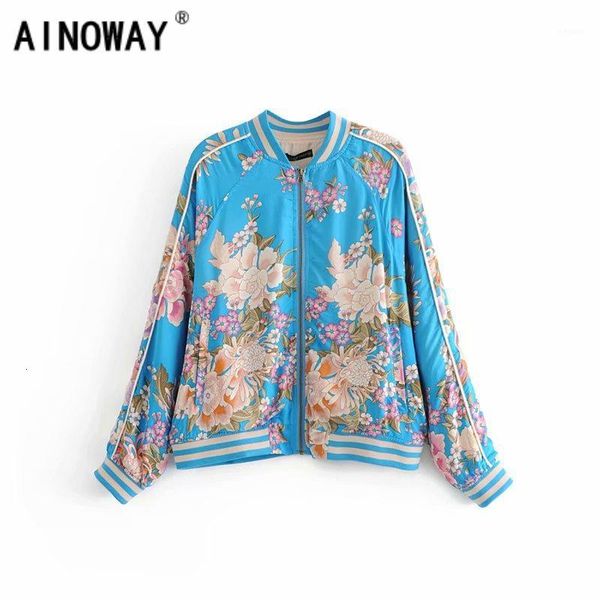 

autumn floral print rayon bohemian coats large size waterproof women pilot bomber boho jacket oversized1, Black;brown