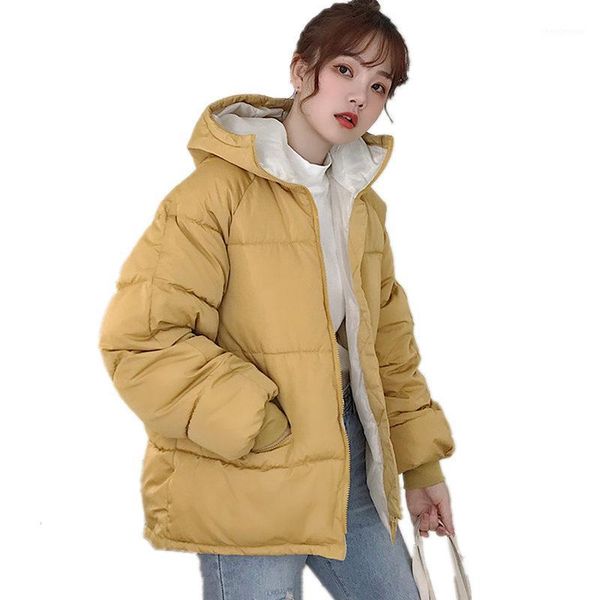 

down cotton coat women parka winter jacket loose hooded warm thick winter coat women oversize casual jacket chaqueta mujer q19831, Black