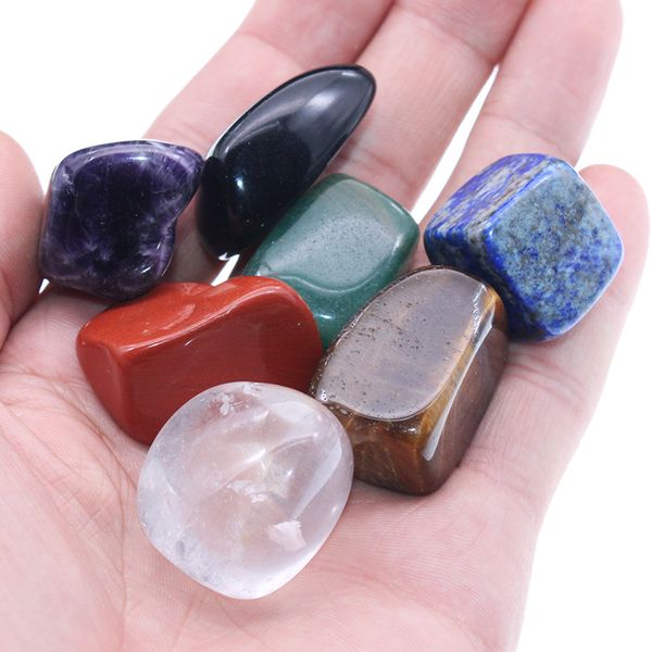 

natural crystal chakra stone 7pcs set natural stones palm reiki healing crystals gemstones home decoration accessories 7pcs/set by hope11