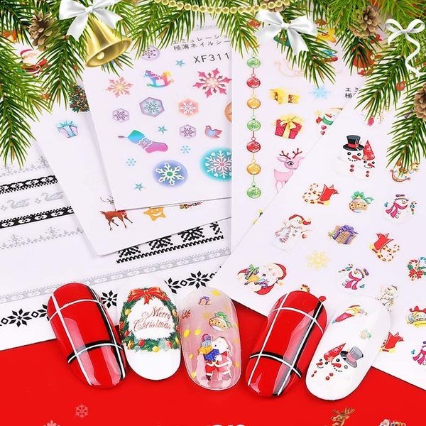 

newchristmas snowflake nails for 3d decals nail sliders sticker art designs manicure acrylic decorations 6