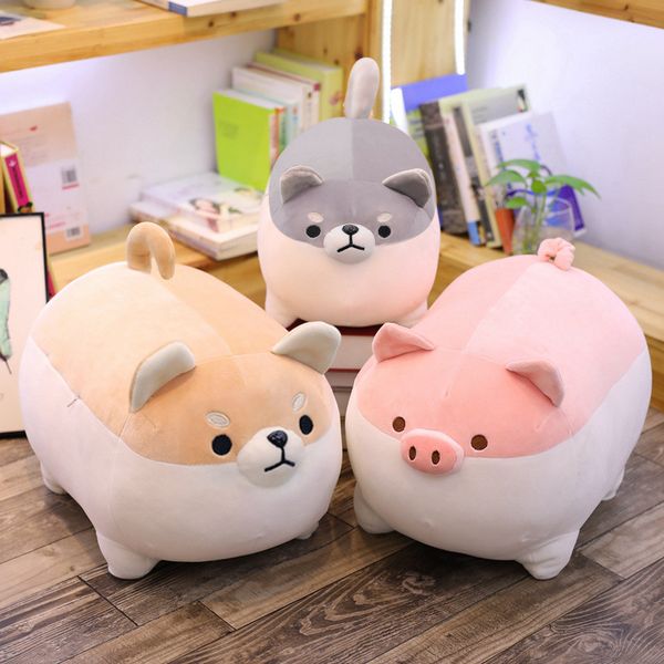 

animal dolls 20 inch chubby shiba inu plushie toys cute fat chai puppy pillow 2020 selling gift of the baby