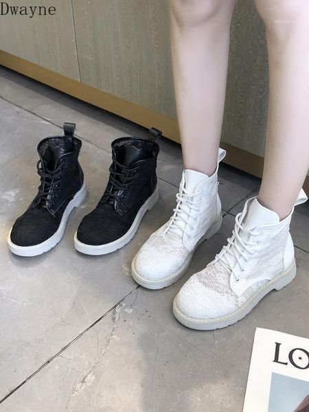 

boots female 2021 wild increase breathable lace flat boots1, Black