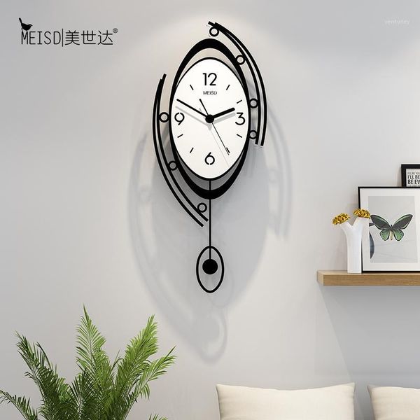 

wall clocks vintage pendulum silent clock modern design home decor swing hanging classical living room decorative art watch1