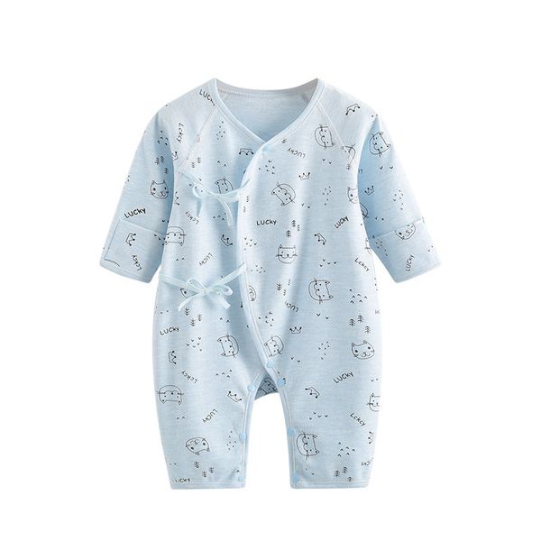 

newborn baby onesies spring autumn winter cotton gown newborn baby clothes autumn thin children's clothing l10.8 c1018, Blue