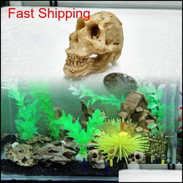 

simulation statue landscape ornament reptile cave artifical rhino sheepshead resin skull aquarium terrarium decor qylcti bdenet