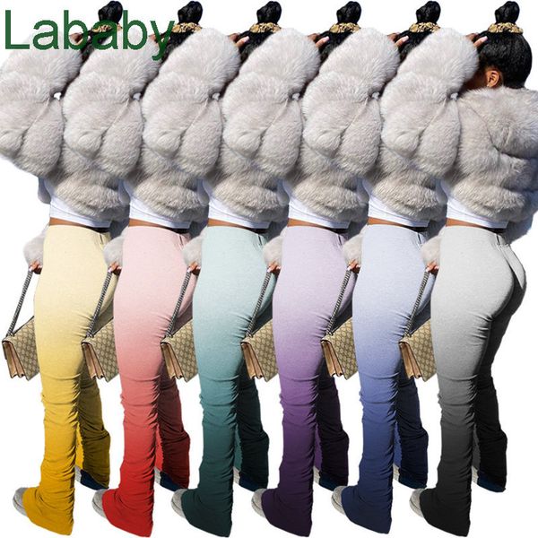 

women long trousers clothing designer color changing temperament hip-lifting slim fit mini leggings club micro flared pants new 2021, Black;white