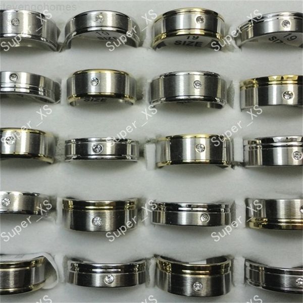 

steel 20factory fashion rhinestone women men rings stainless lotes al por mayor wholesale jewelry ring mixed lotslr071, Silver