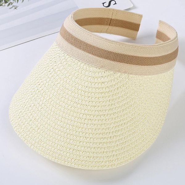 

wide brim hats women hiking summer curved sunscreen hat straw empty fashion cycling visor cap beach anti uv outdoor, Blue;gray