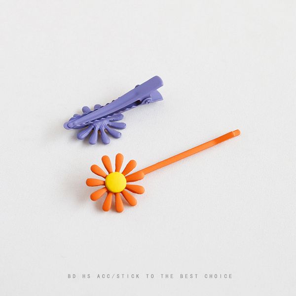 

japanese little daisy hair clips hair accessories headdress cropped hair clip word clip patriotic bang side clip hairpin fashion design, Golden;white