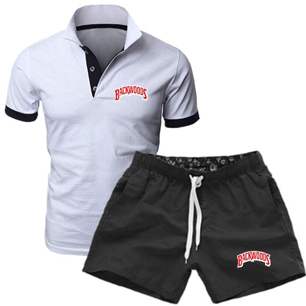 

men fashion 2020 shirtstracksuit summer designer new sale men's suit t-shirt + shorts stand collar tide brand letter, Gray