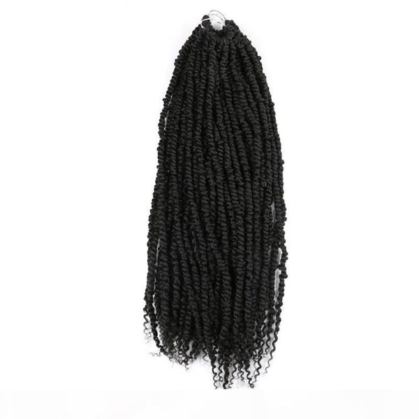 

синтетическая предварительно скрученной passion twist крючок волосы 24 дюйма 100g pc bohemian синтетического twist волос женщина вязание пле, Black
