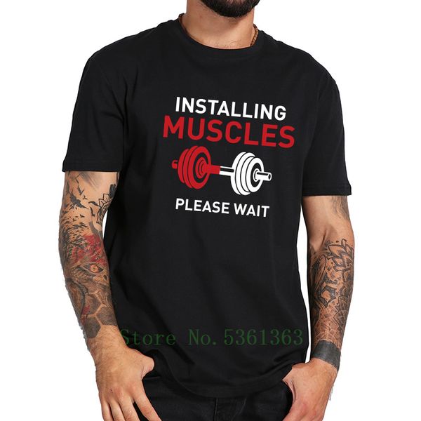 

eu size s 5xl installing muscles weightlifting please wait barbell fitness graphic fashionable soft tshirt sport hooded sweatshirt hoodie
