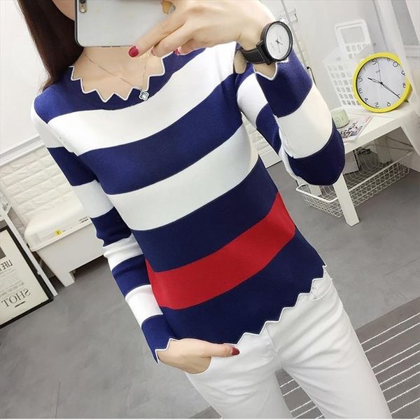

patchwork stretch knit sweater women fashion mix color long sleeve black sweater woman 2019 autumn slim ladies pullover, White;black