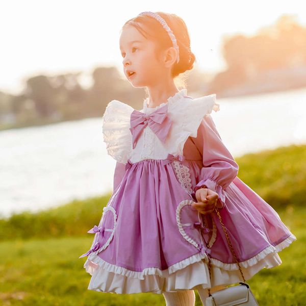 

girl's lolita spanish shawl skirt autumn winter bow children's drs, Red;yellow