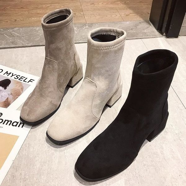 

winter warm boots women mid calf boot zippers autumn spring women martin boots casual martin 5578, Black