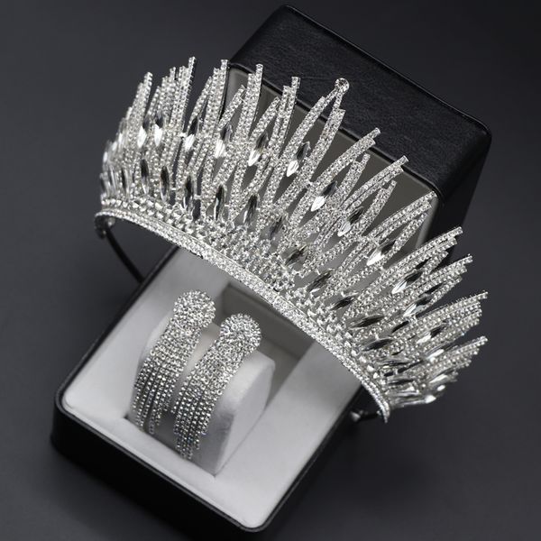 

bridal headdress simple silver white diamond crown modeling korean princess wedding accessories