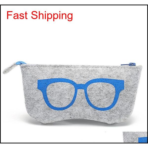 

fashion exquisite wool felt sunglasses case for women men brand design retro zippe eyeglasses b qyldut new_dhbest