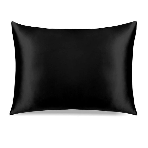 

double layers bed designer morden pillow cover with hiden zipper plain silk pillow case 100% mulberry
