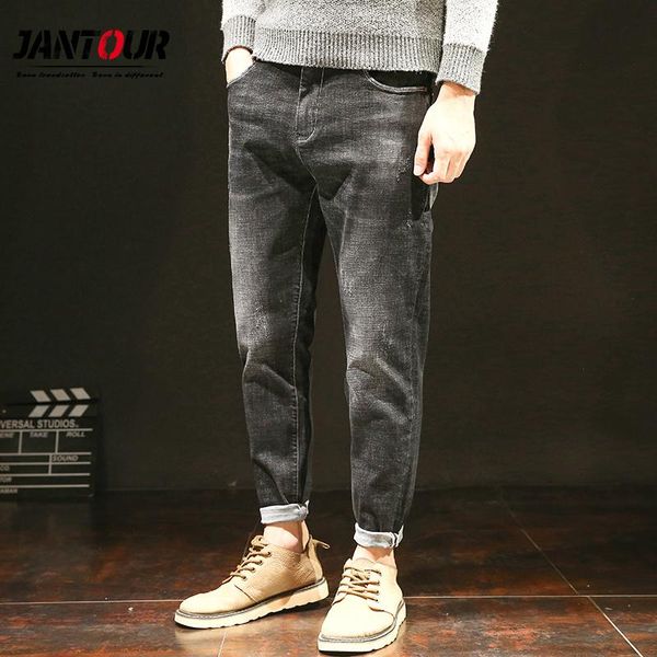 

brand 2020 new jeans men autumn winter pants retro fashion casual straight men clothing pants black big size 28 - 42, Blue